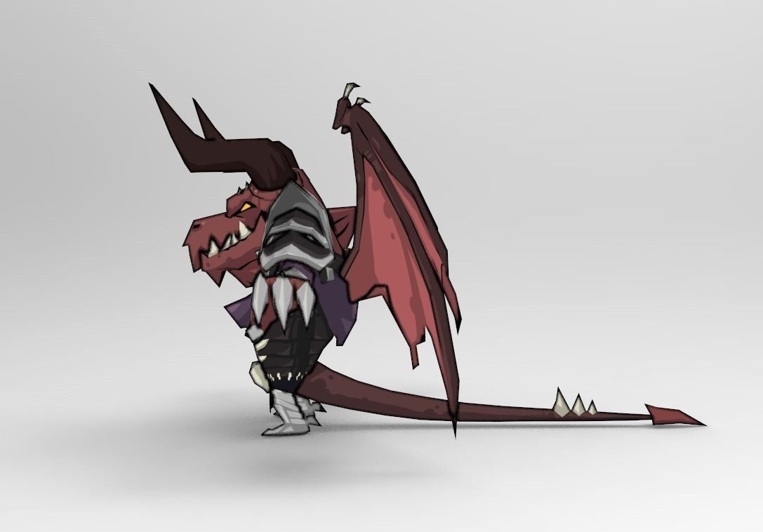 Balewyrm dragon Low-poly 3D model_4