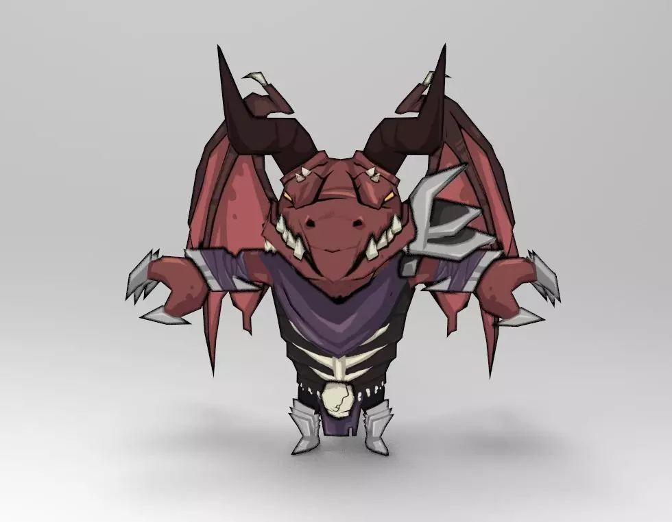 Balewyrm dragon Low-poly 3D model_0