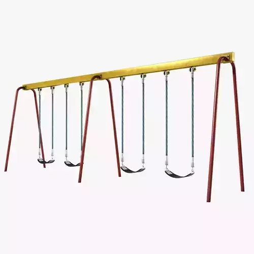 Swing set with swings Low-poly 3D model