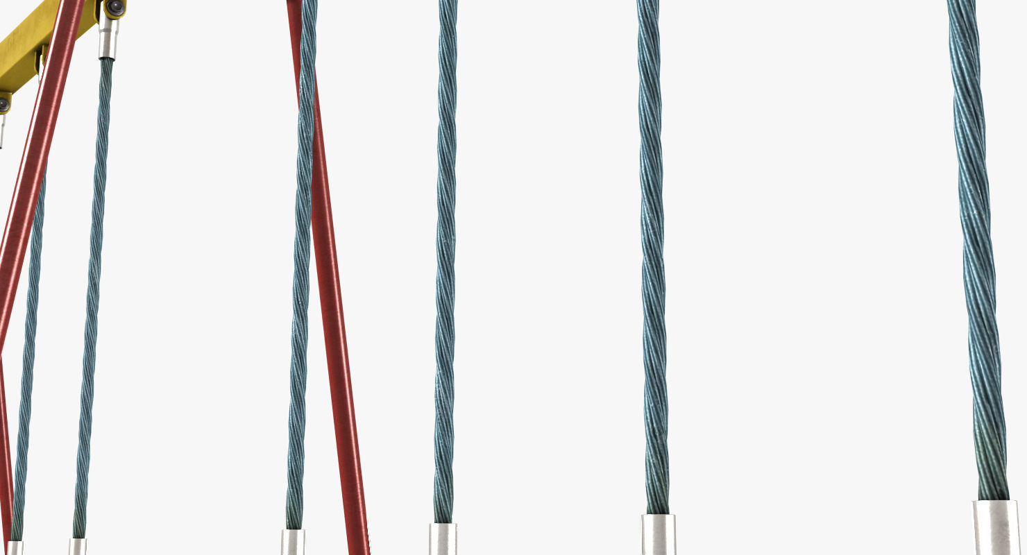 Swing set with swings Low-poly 3D model_7