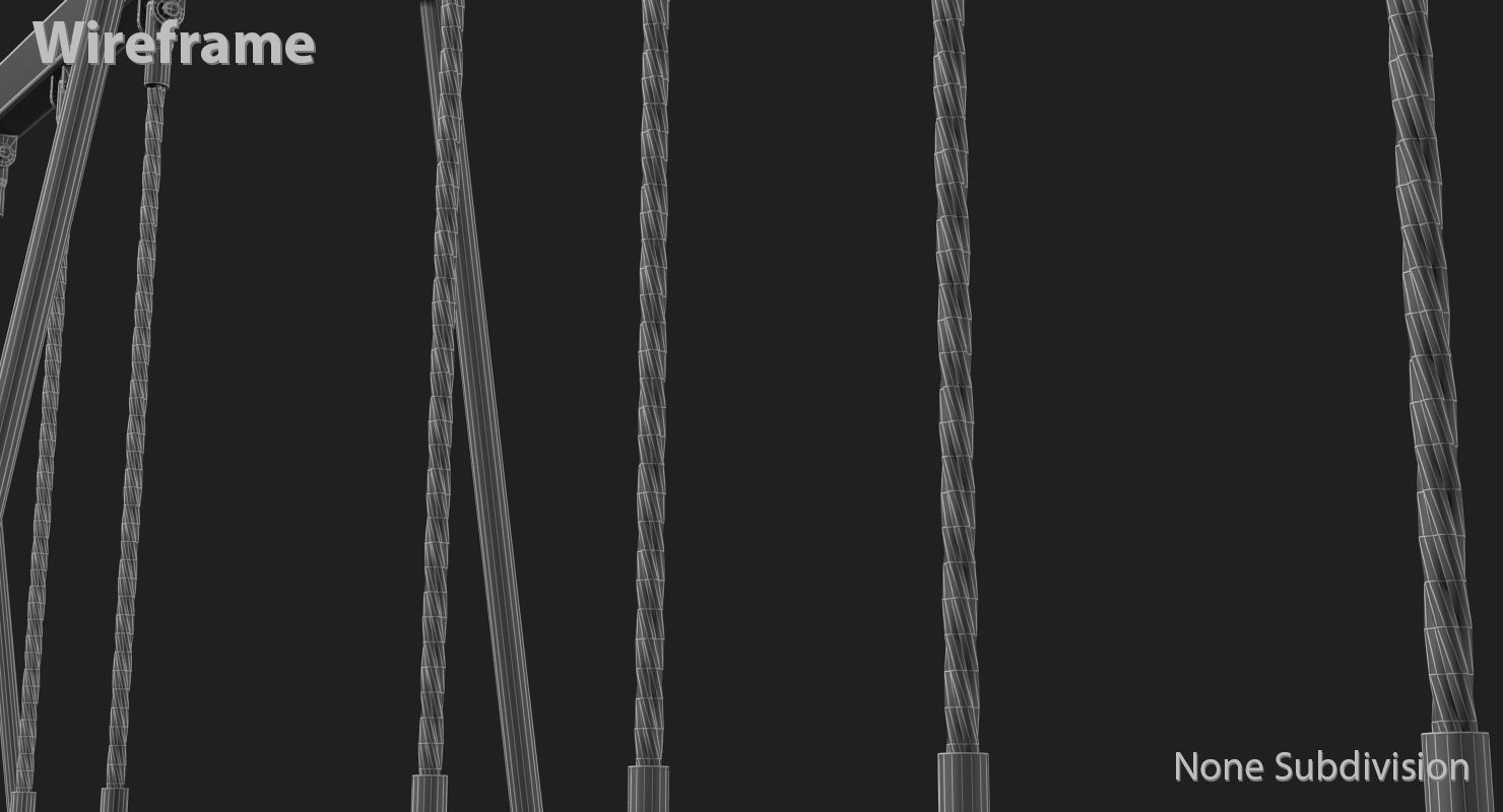 Swing set with swings Low-poly 3D model_16