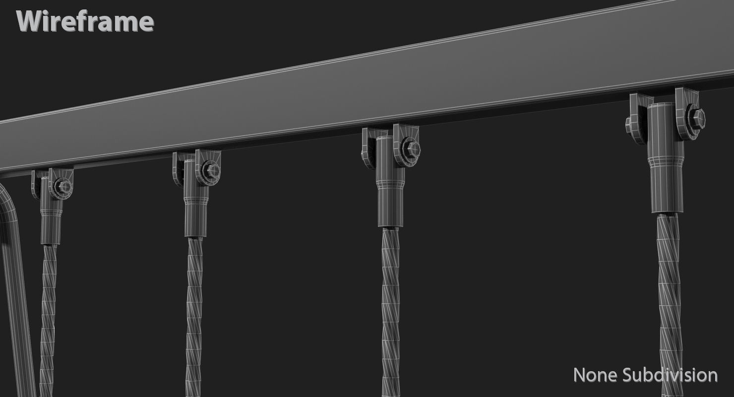 Swing set with swings Low-poly 3D model_18