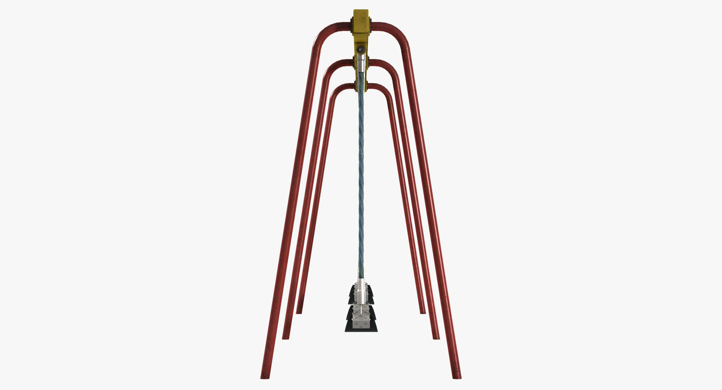Swing set with swings Low-poly 3D model_9