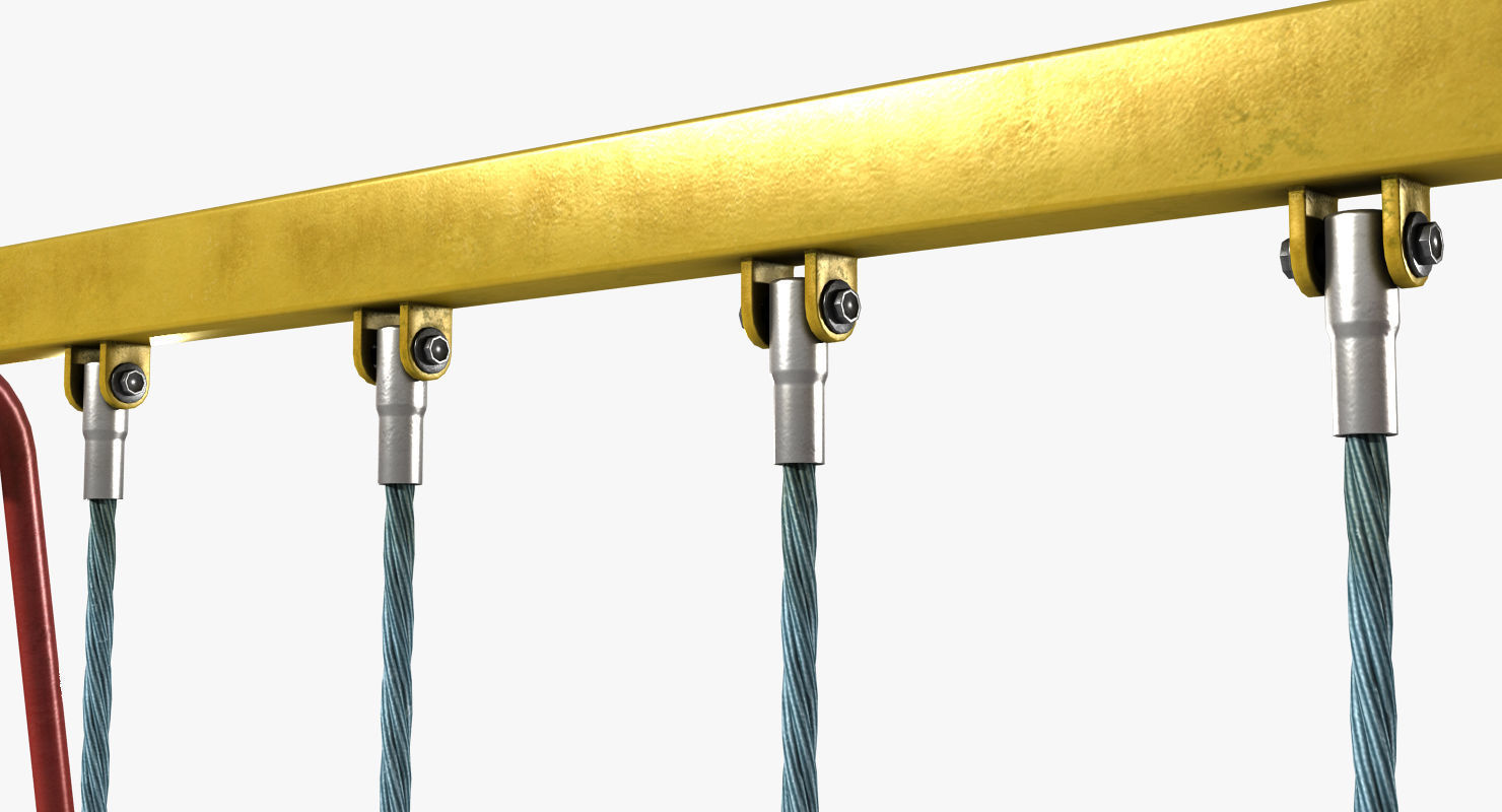 Swing set with swings Low-poly 3D model_5