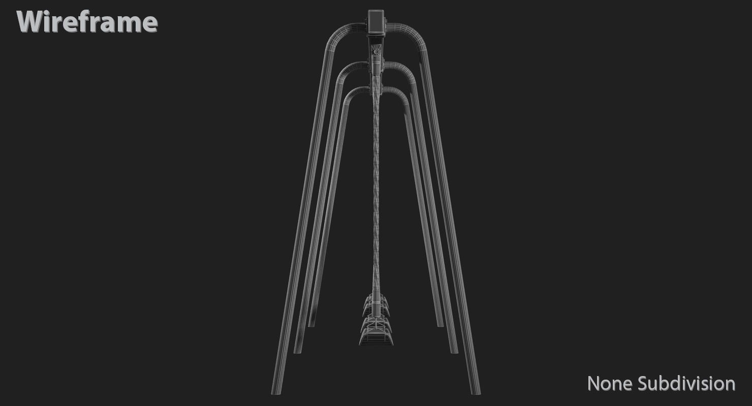 Swing set with swings Low-poly 3D model_14