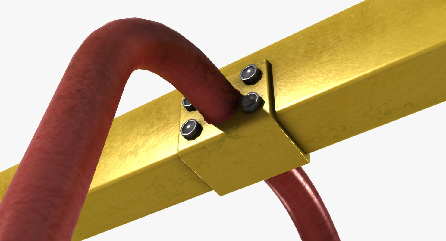 Swing set with swings Low-poly 3D model_6