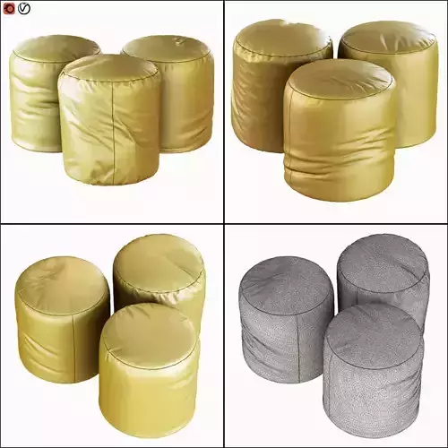 Round Pouf 3D model