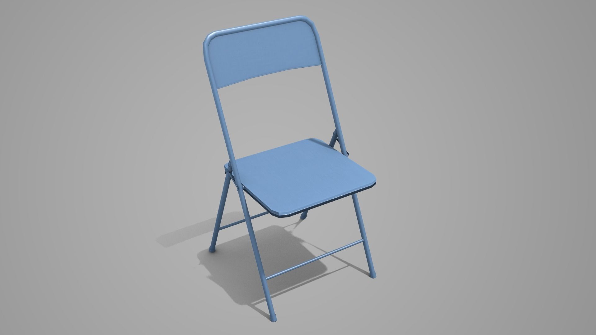 Low poly Chair old rusty folding Low-poly 3D model_2
