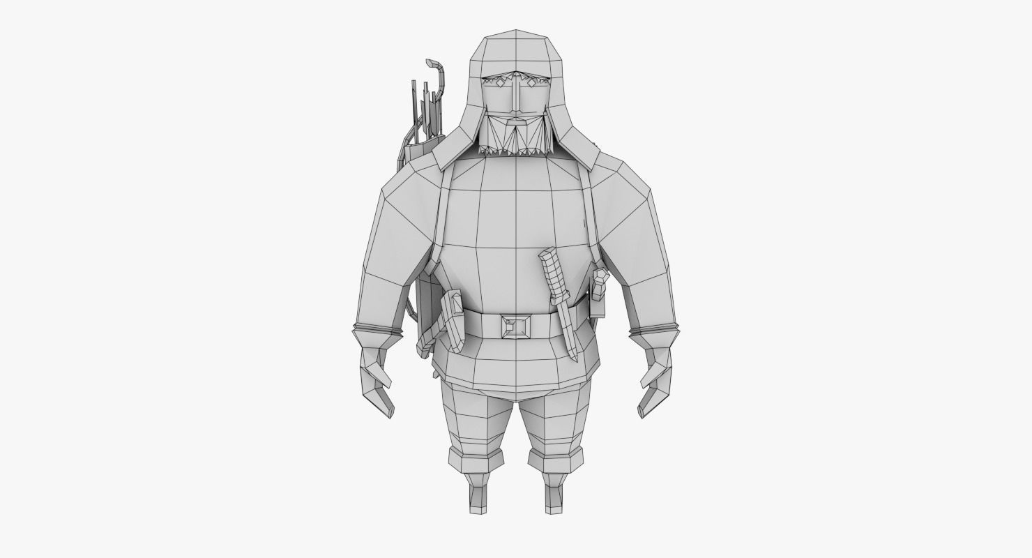 LowPoly Man Character Low-poly 3D model_5