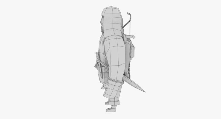 LowPoly Man Character Low-poly 3D model_6