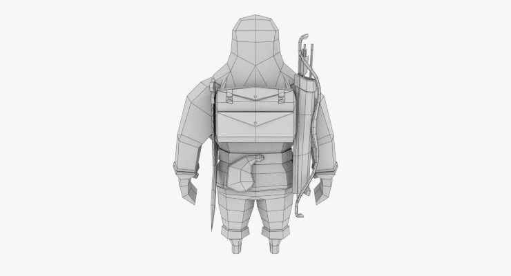 LowPoly Man Character Low-poly 3D model_7