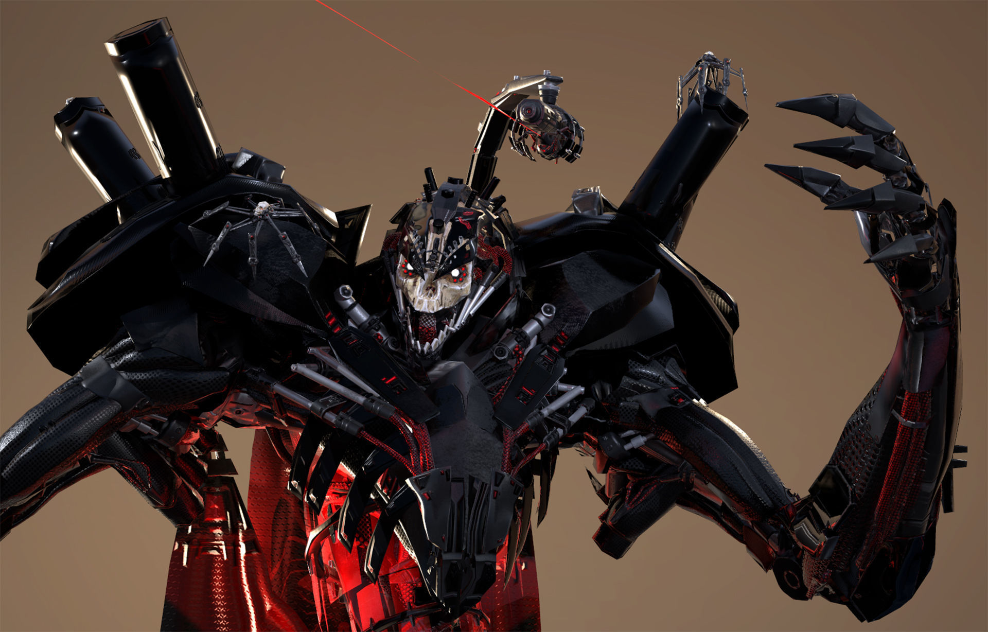 Dart Necron Low-poly 3D model_13