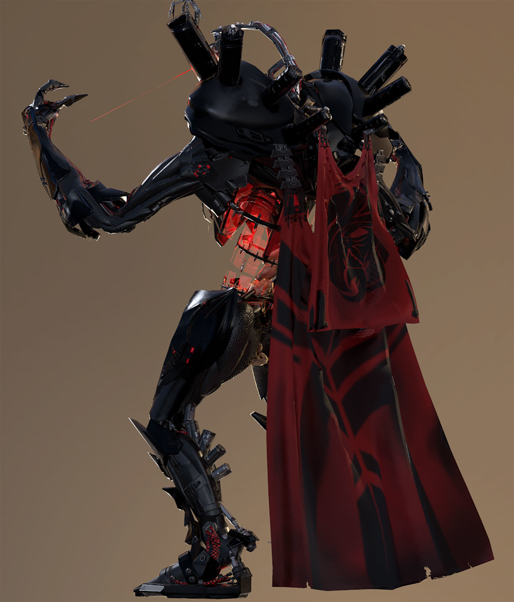 Dart Necron Low-poly 3D model_7