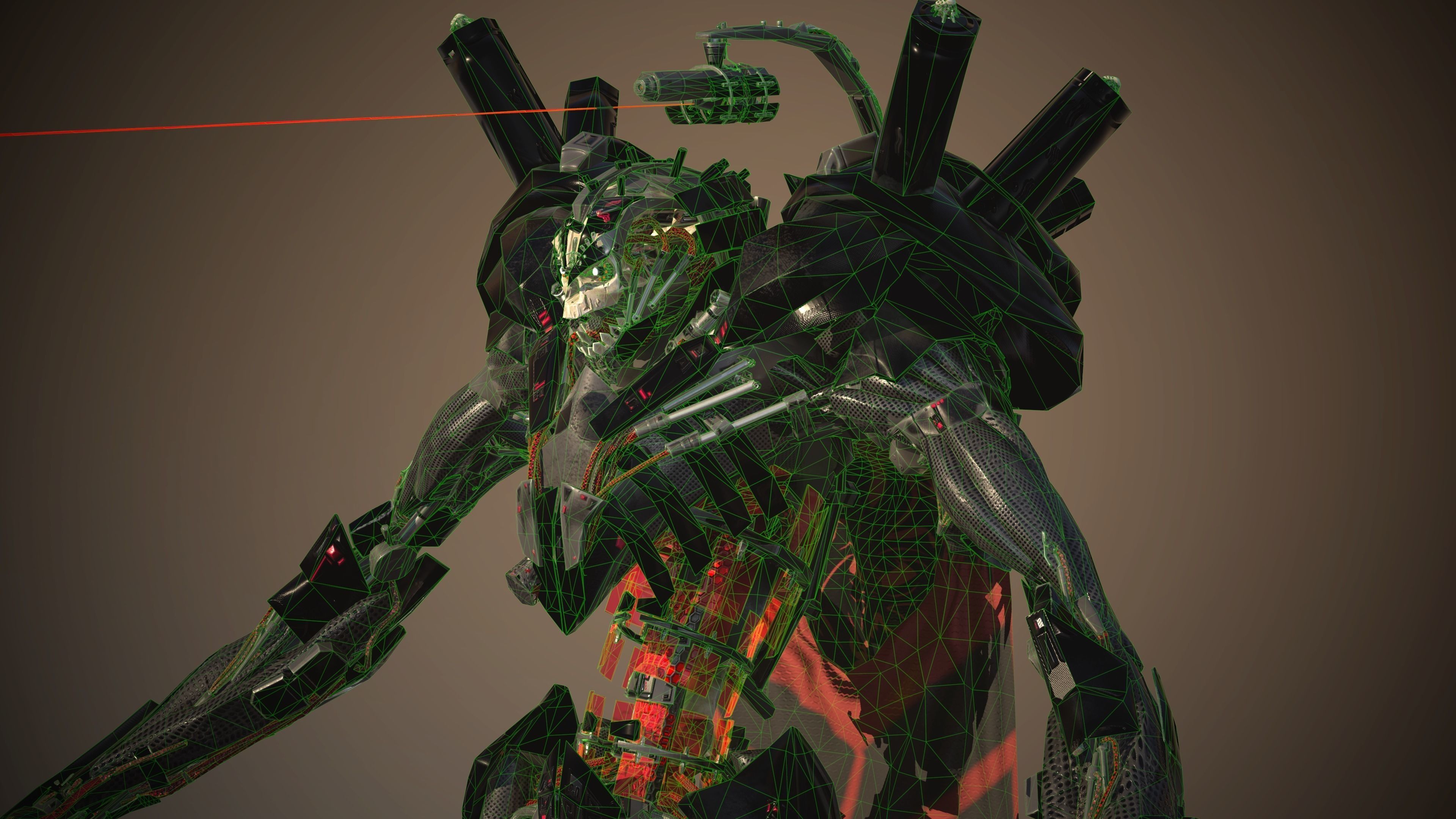 Dart Necron Low-poly 3D model_15