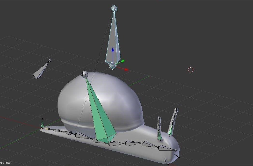 Snail Animated and Rigged Low-poly 3D model_4