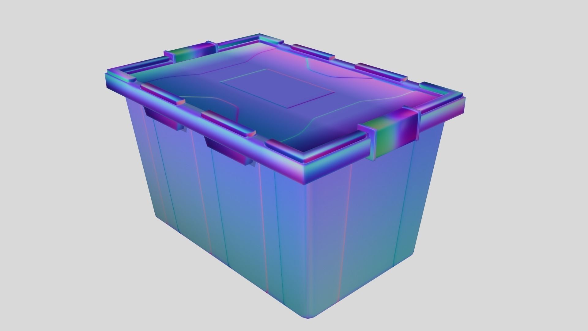 Drawer stack of different colored bins Low-poly 3D model_7