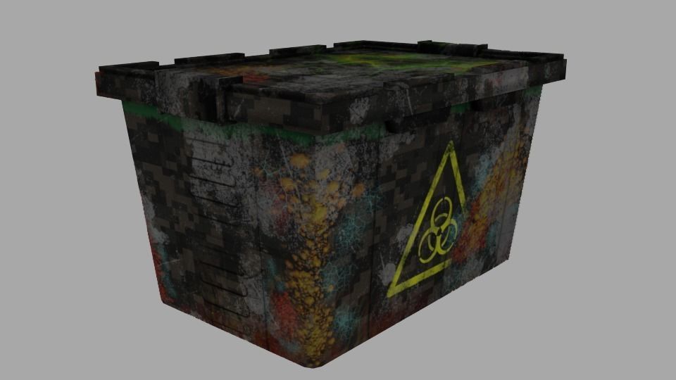 Drawer stack of different colored bins Low-poly 3D model_3