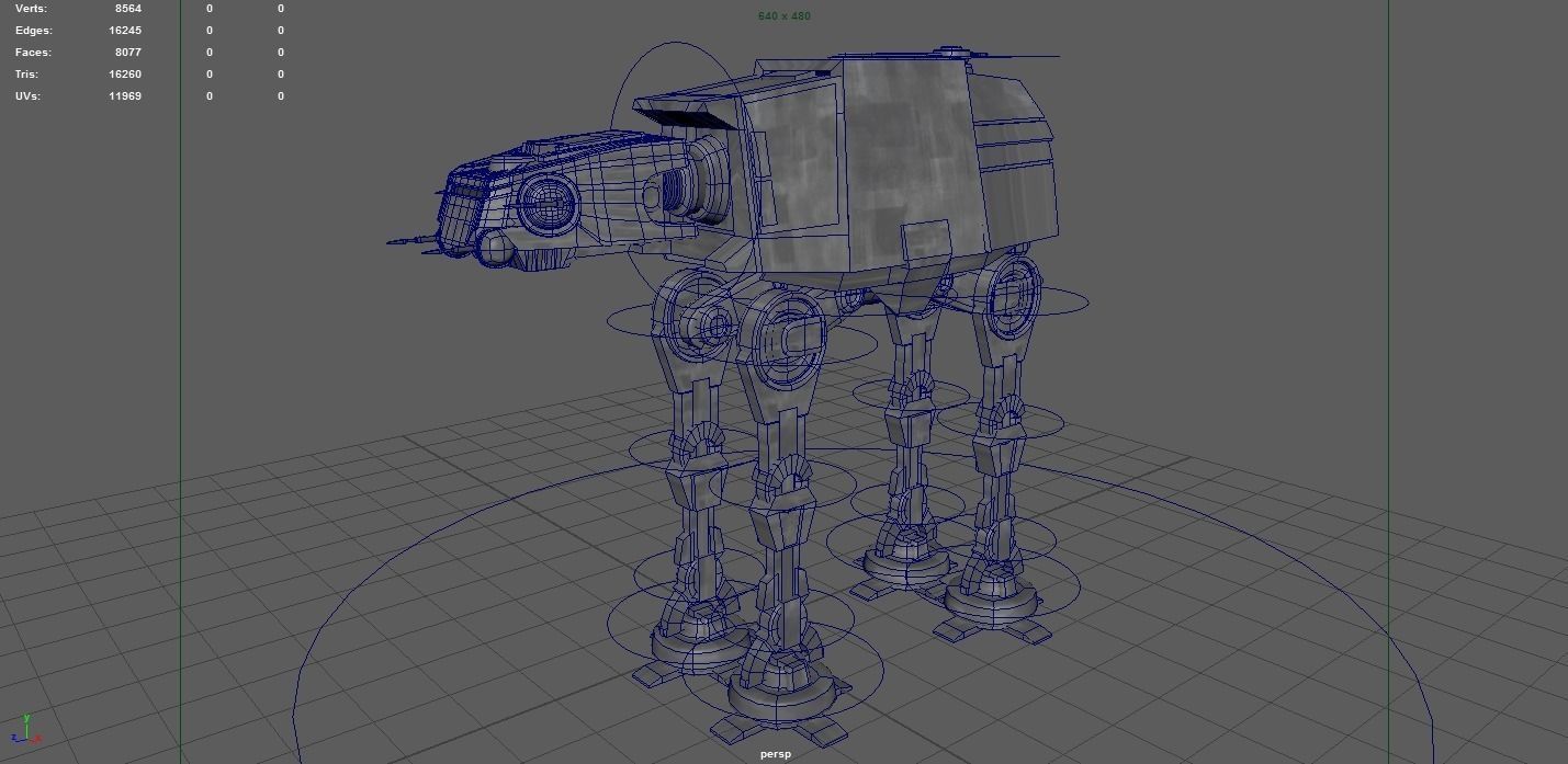 AT-AT star wars walker Low-poly 3D model_6