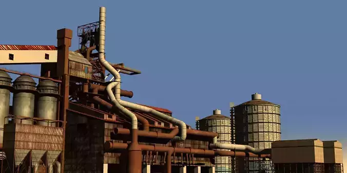 Ironworks Blast Furnace Plant revised edition 3D model