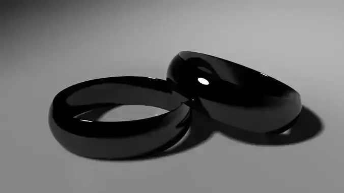 Polished black gem rings Free 3D model