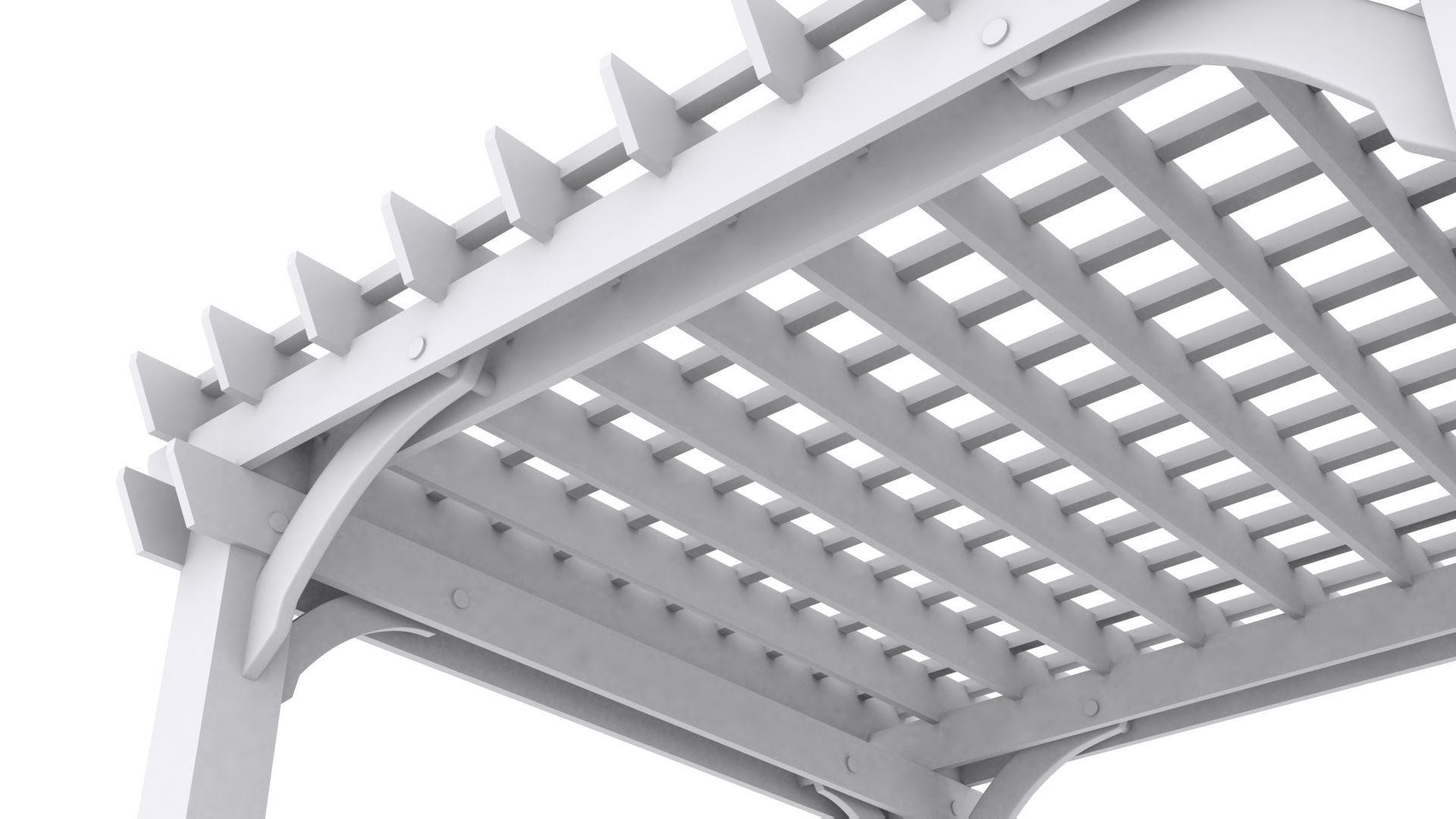 Patio Gazebo with Floor Low-poly 3D model_9