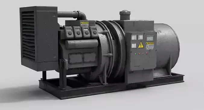 Industrial Generator Low-poly 3D model