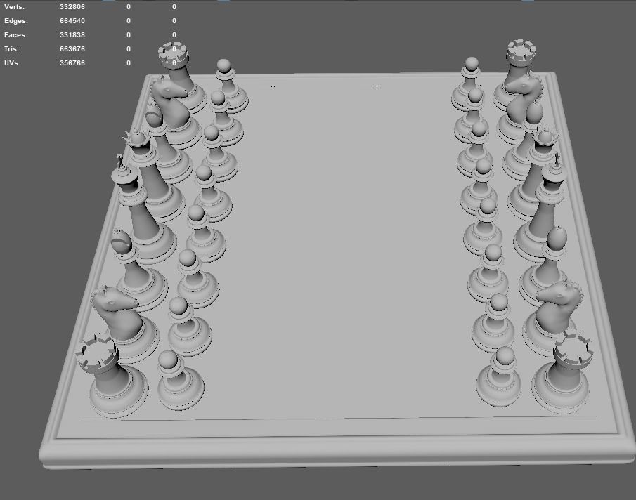 Marble Chess Set 3D model_11