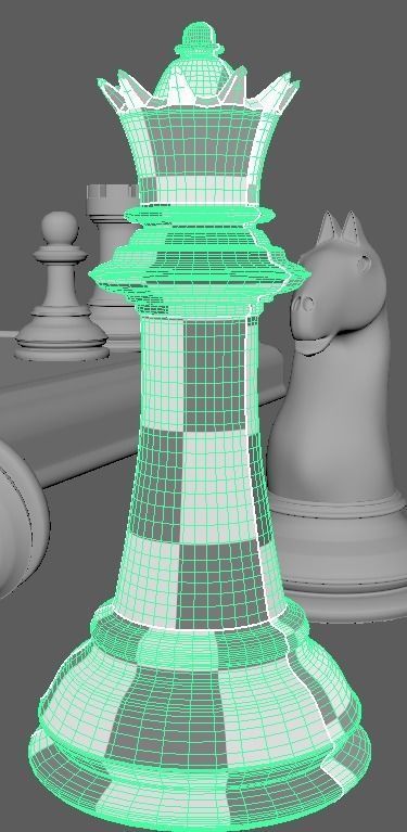 Marble Chess Set 3D model_26