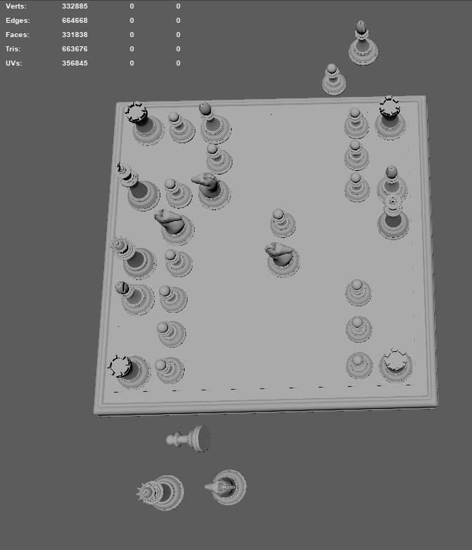 Marble Chess Set 3D model_24