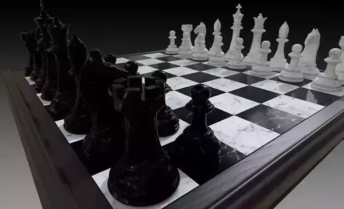 Marble Chess Set 3D model