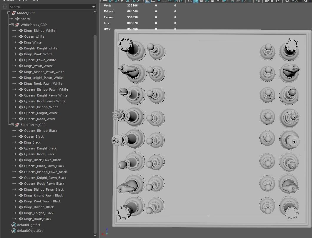 Marble Chess Set 3D model_14