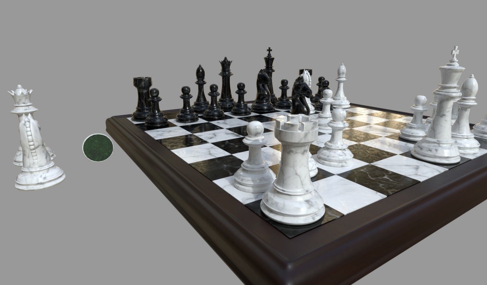 Marble Chess Set 3D model_1