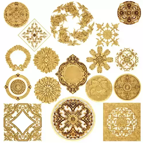 stucco collection ceiling rosette 3D model