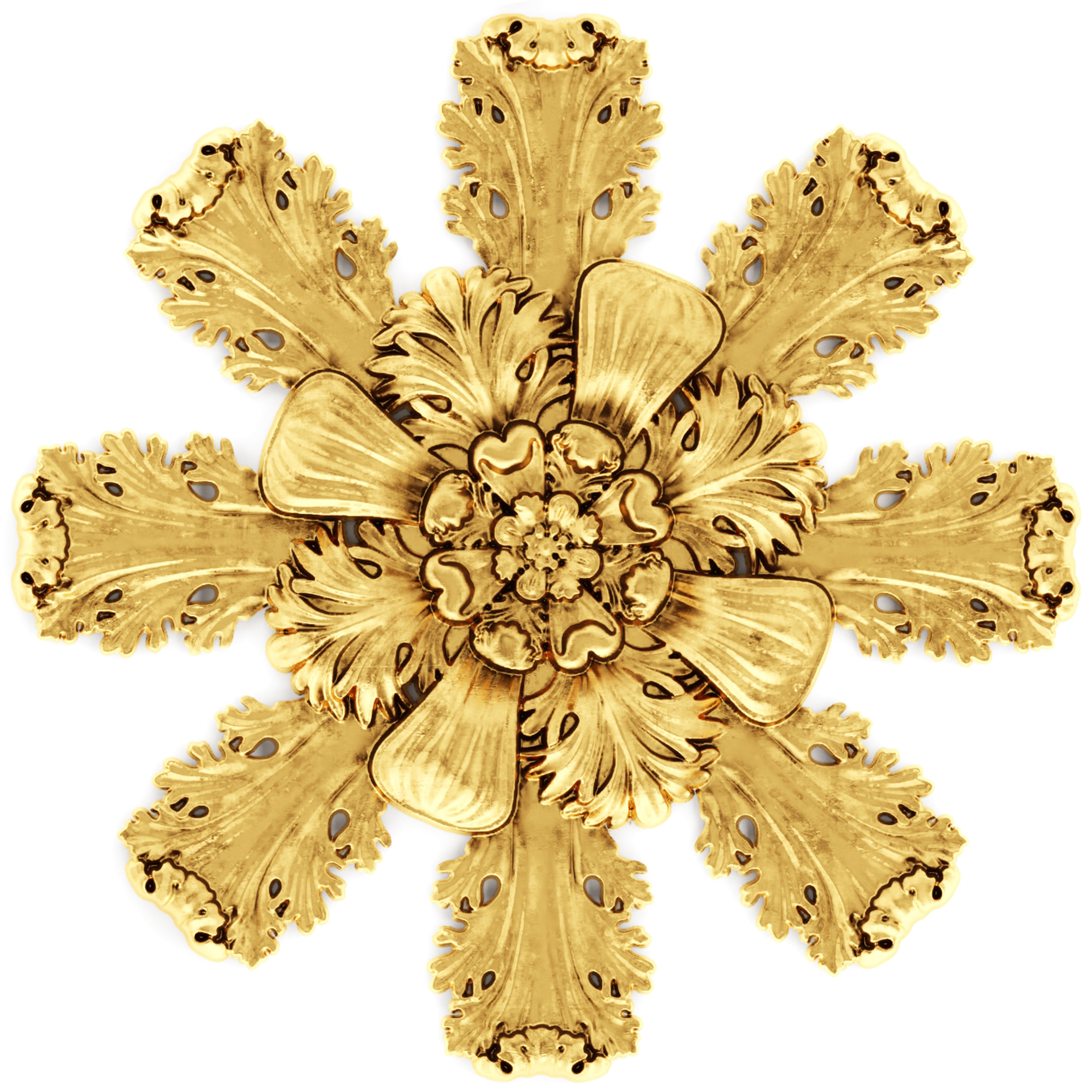 stucco collection ceiling rosette 3D model_1