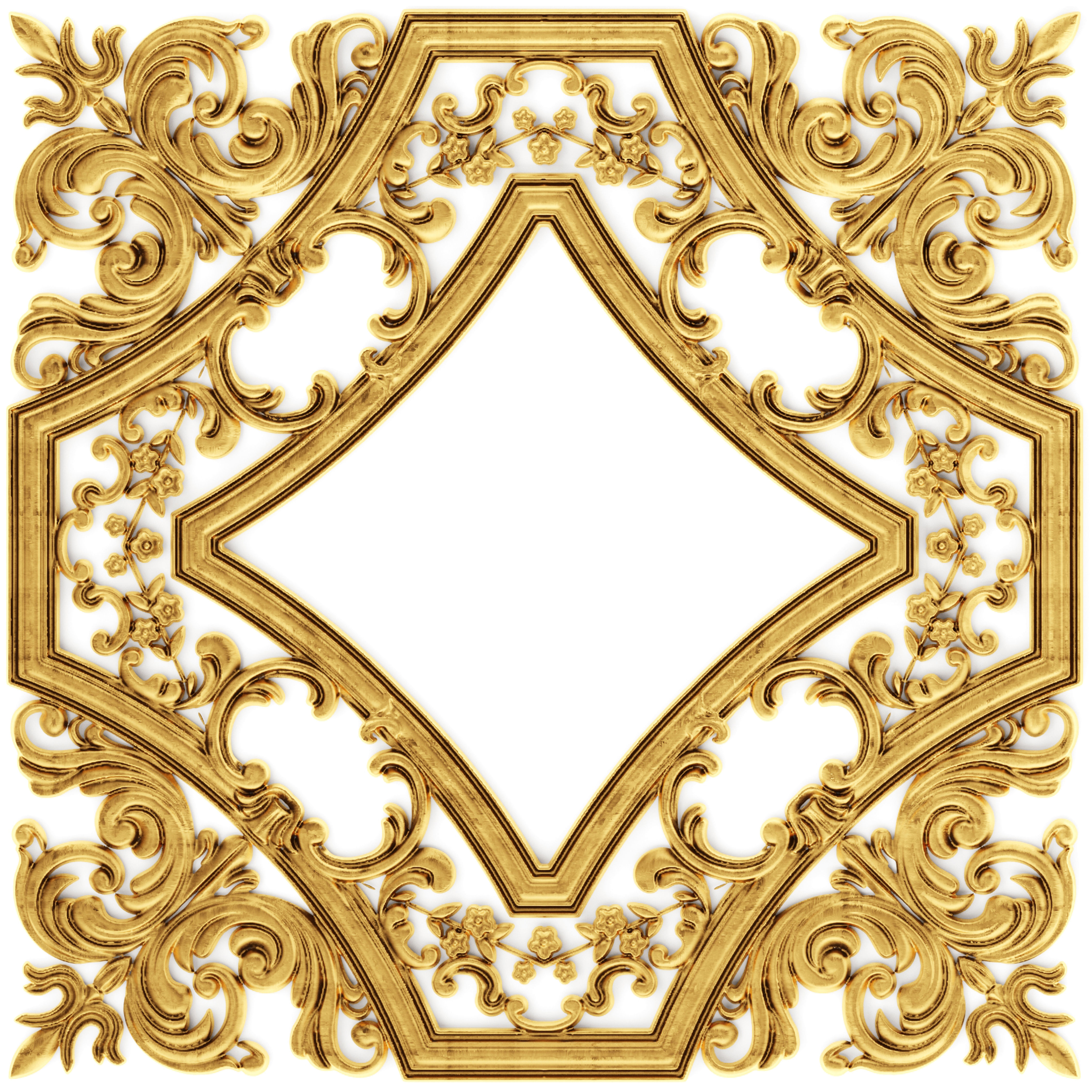 stucco collection ceiling rosette 3D model_3