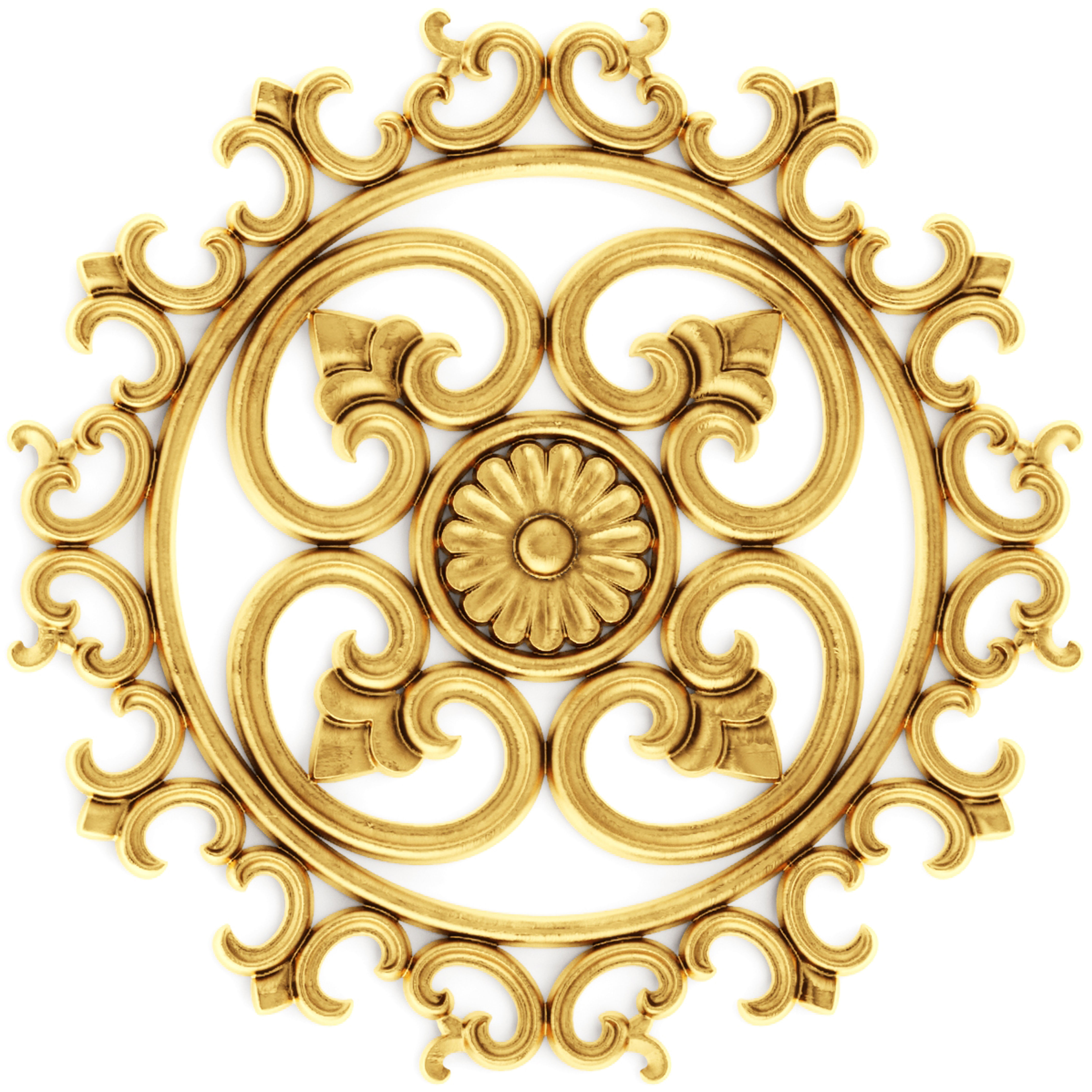 stucco collection ceiling rosette 3D model_2