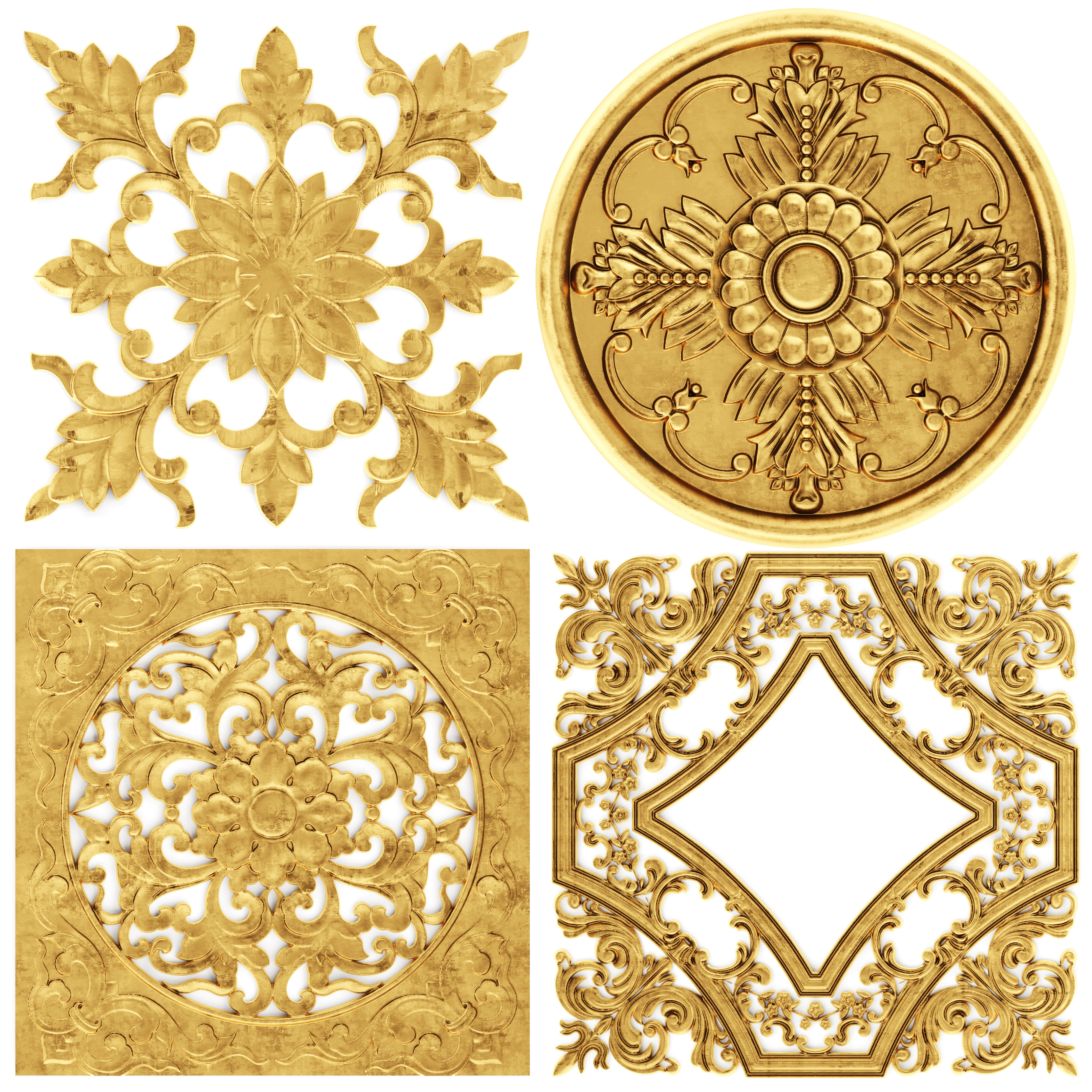 stucco collection ceiling rosette 3D model_7