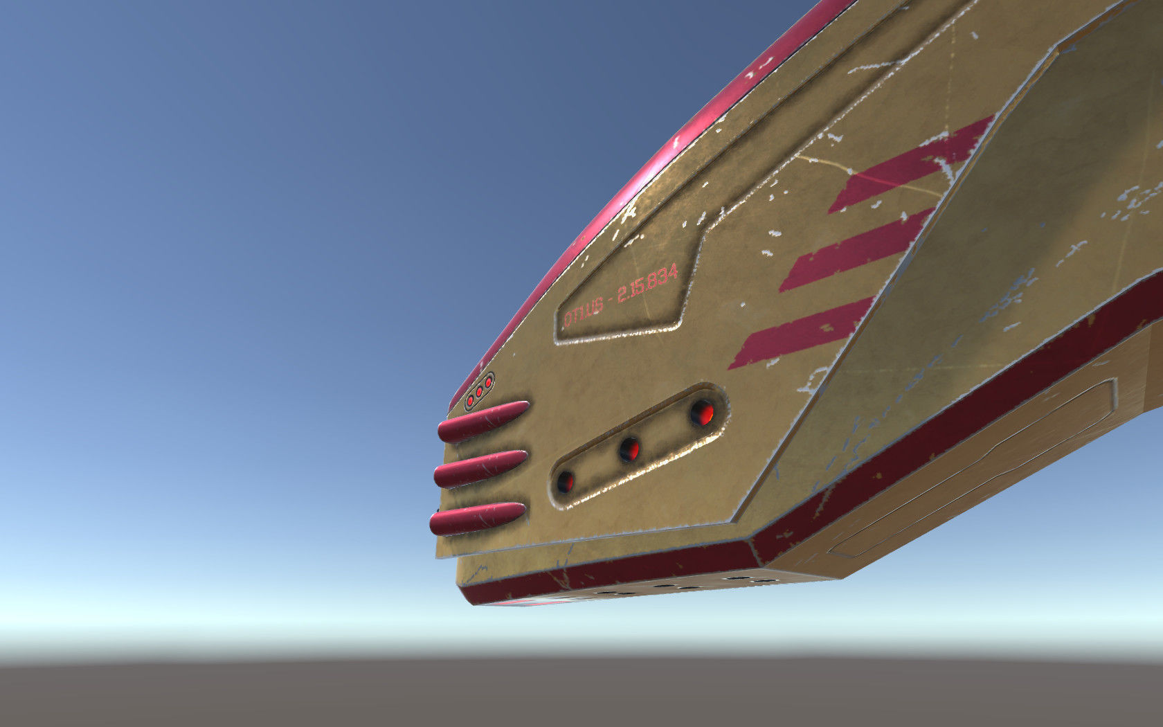 Spaceship Dagger Type 1 Orange Low-poly 3D model_9