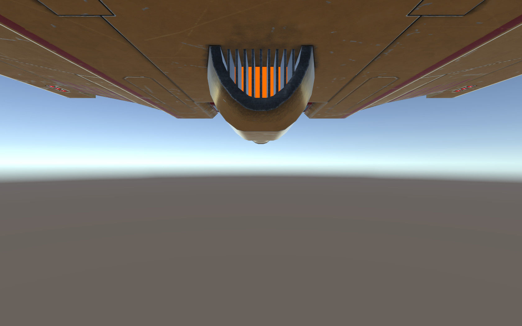 Spaceship Dagger Type 1 Orange Low-poly 3D model_4