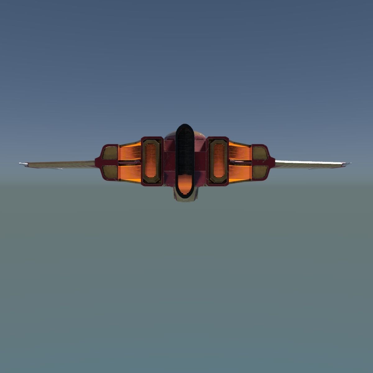 Spaceship Dagger Type 1 Orange Low-poly 3D model_18