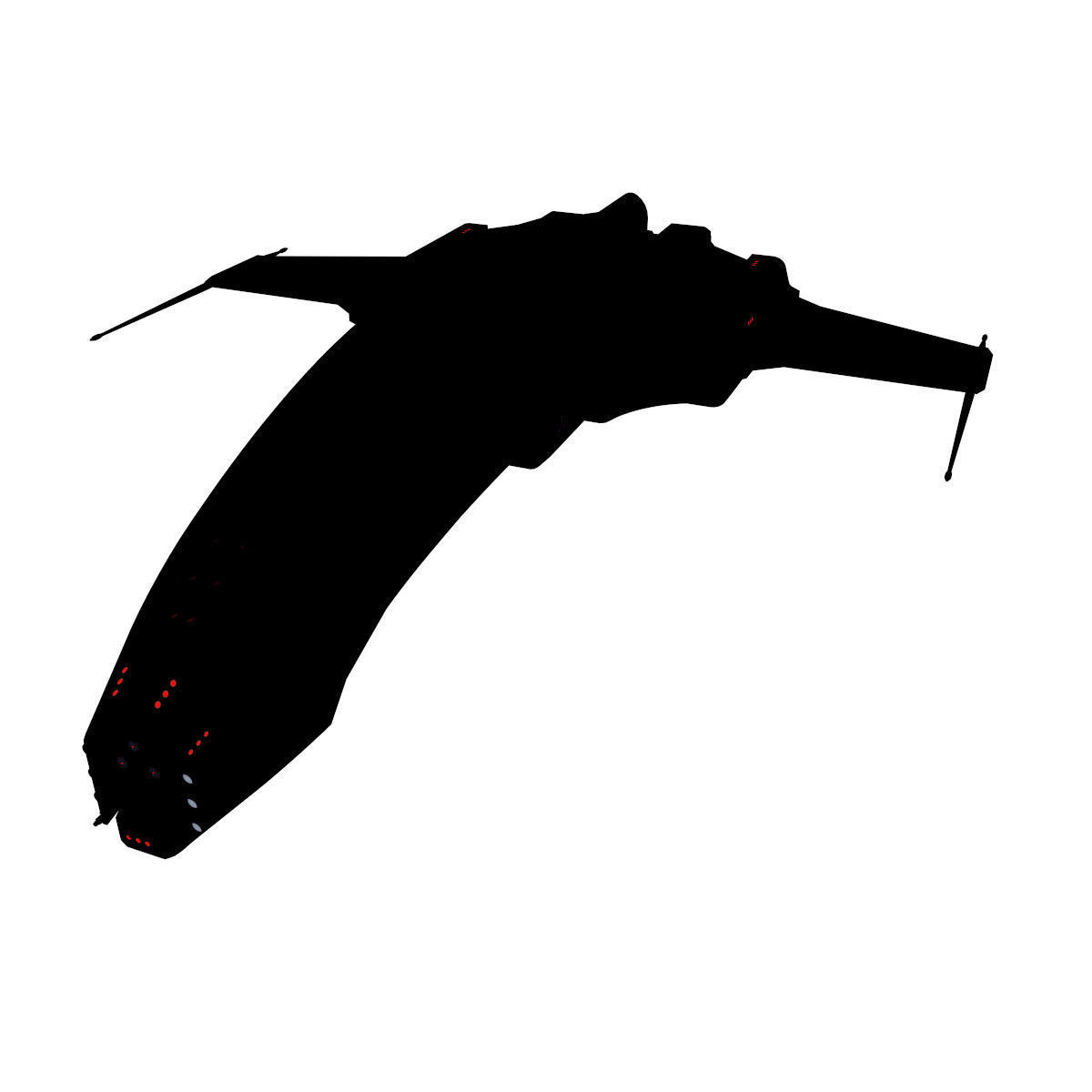 Spaceship Dagger Type 1 Orange Low-poly 3D model_29