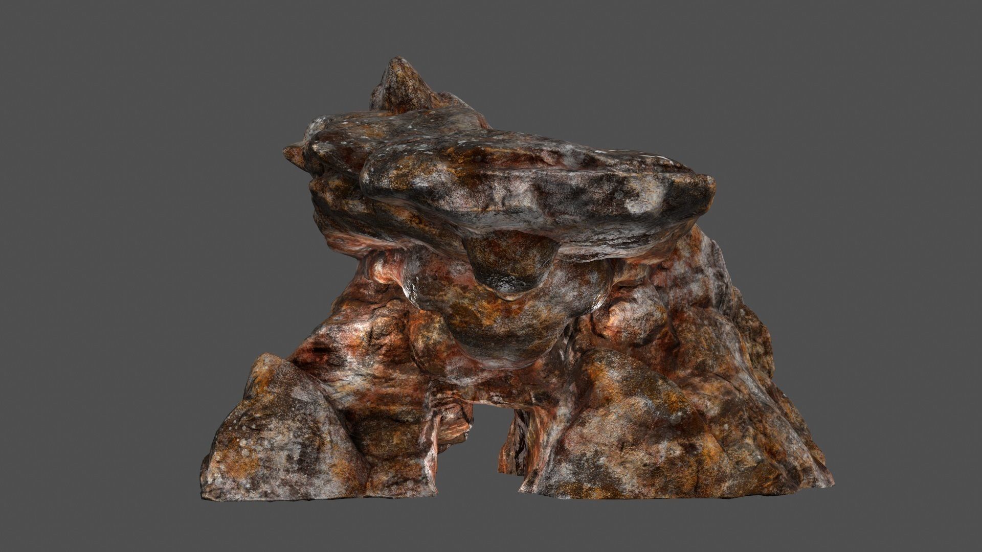 skull cave 01 Low-poly 3D model_1