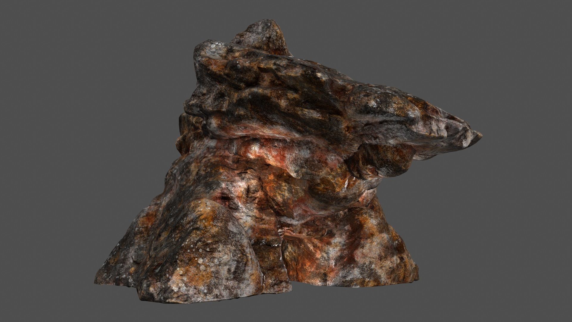 skull cave 01 Low-poly 3D model_2