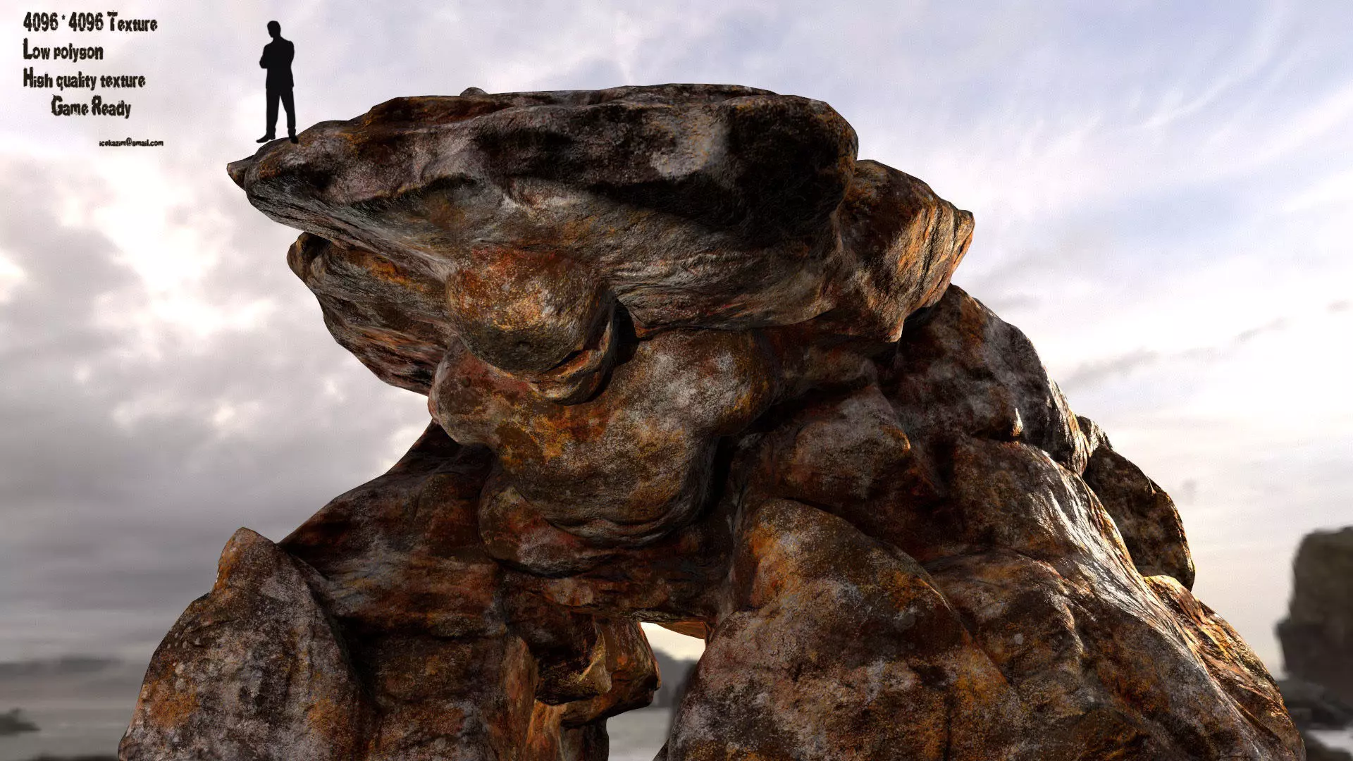 skull cave 01 Low-poly 3D model_0