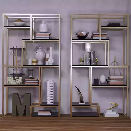 Rack 2 bookshelves in gold