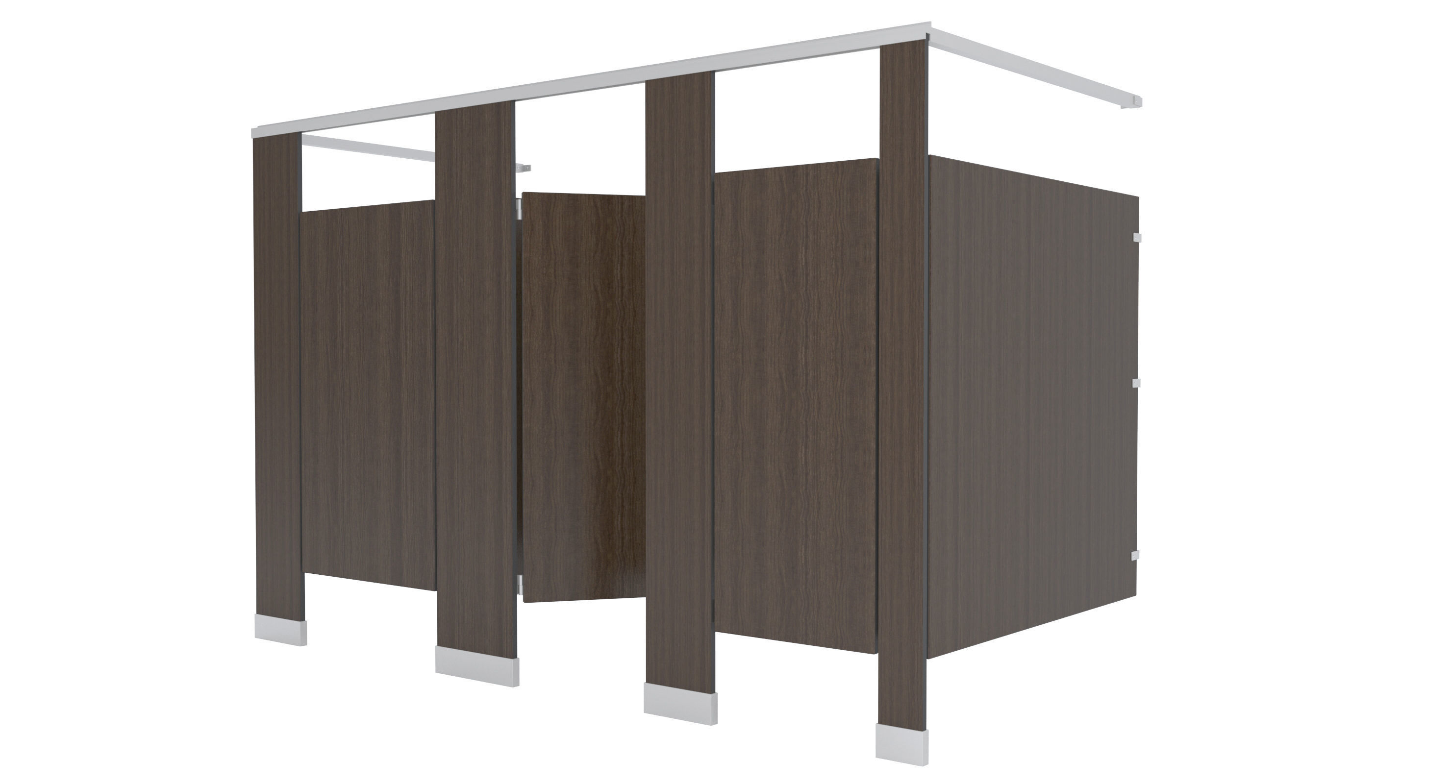 Toilet Stall-001 Wood 3D model_1