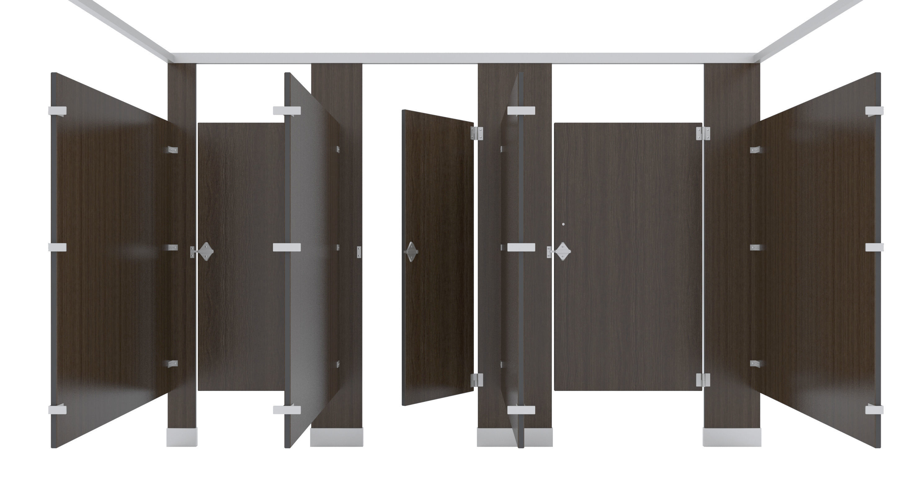 Toilet Stall-001 Wood 3D model_4