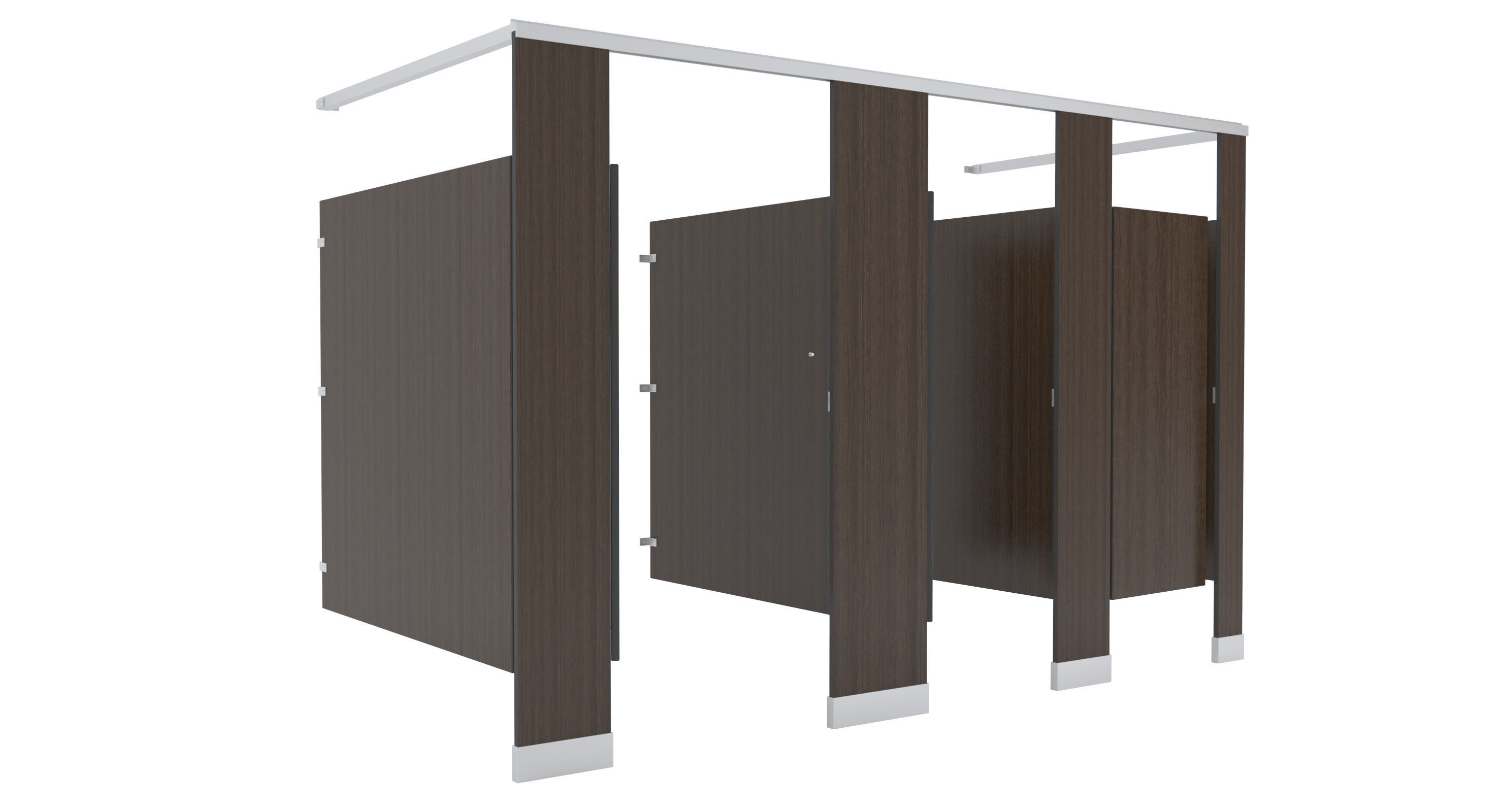 Toilet Stall-001 Wood 3D model_3