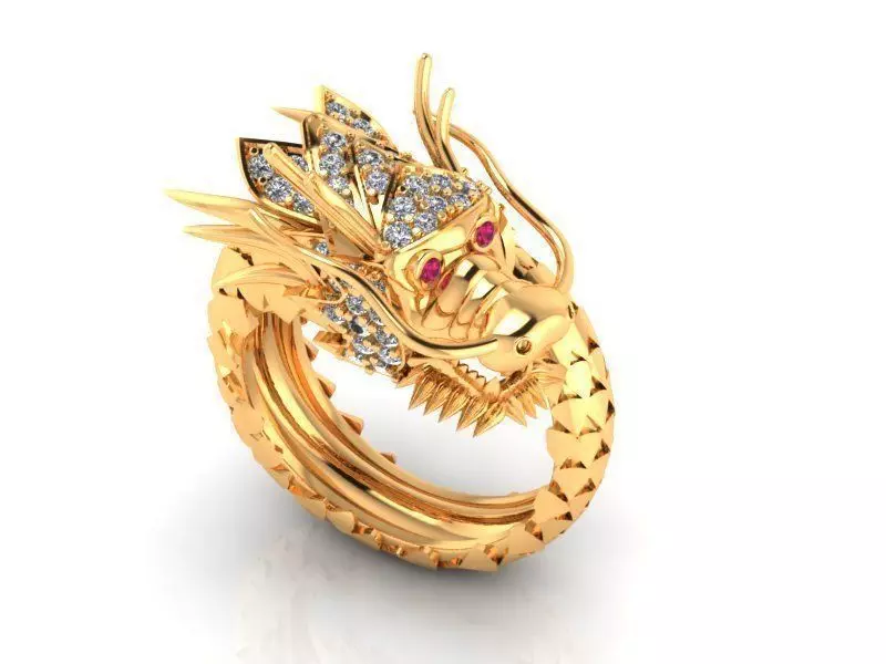Dragon Ring 3D print model_0