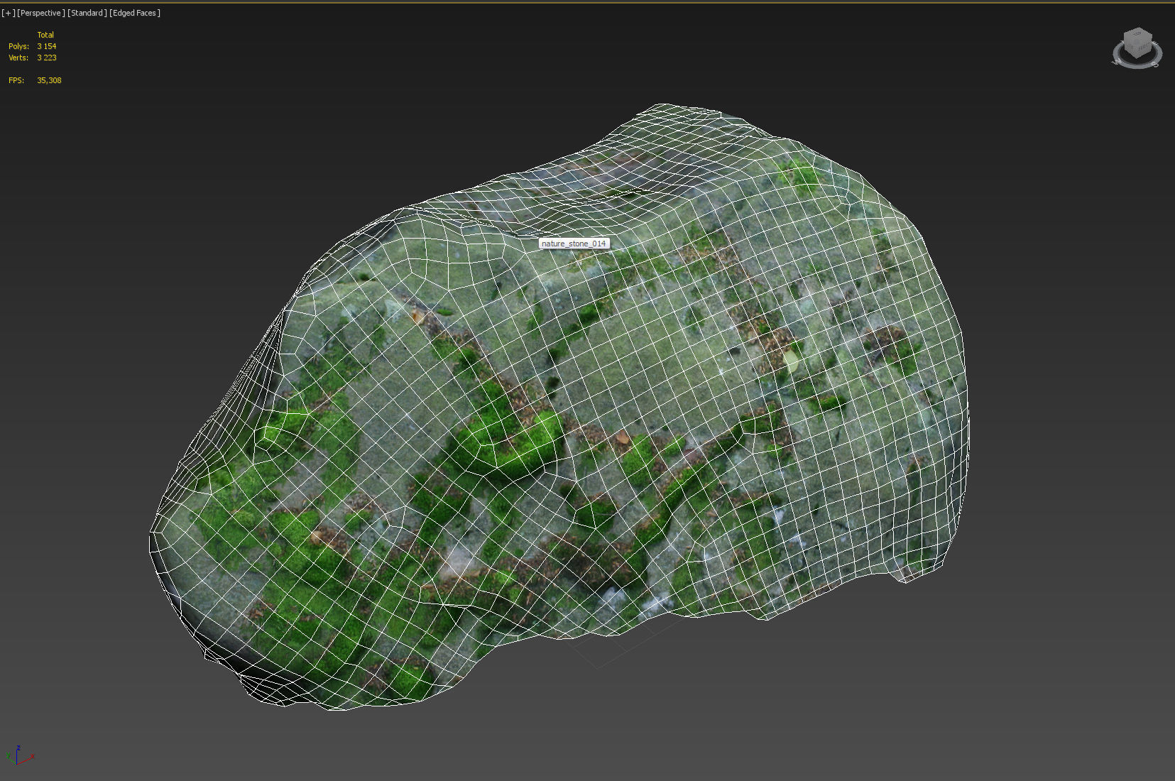 3d scanned nature stone 014 Low-poly 3D model_3